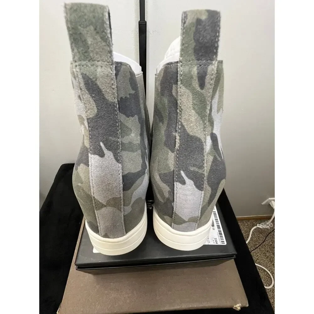 Linea Paolo Ari-L Camo Suede Hidden Wedge Sneaker Boots Size 10 New Box